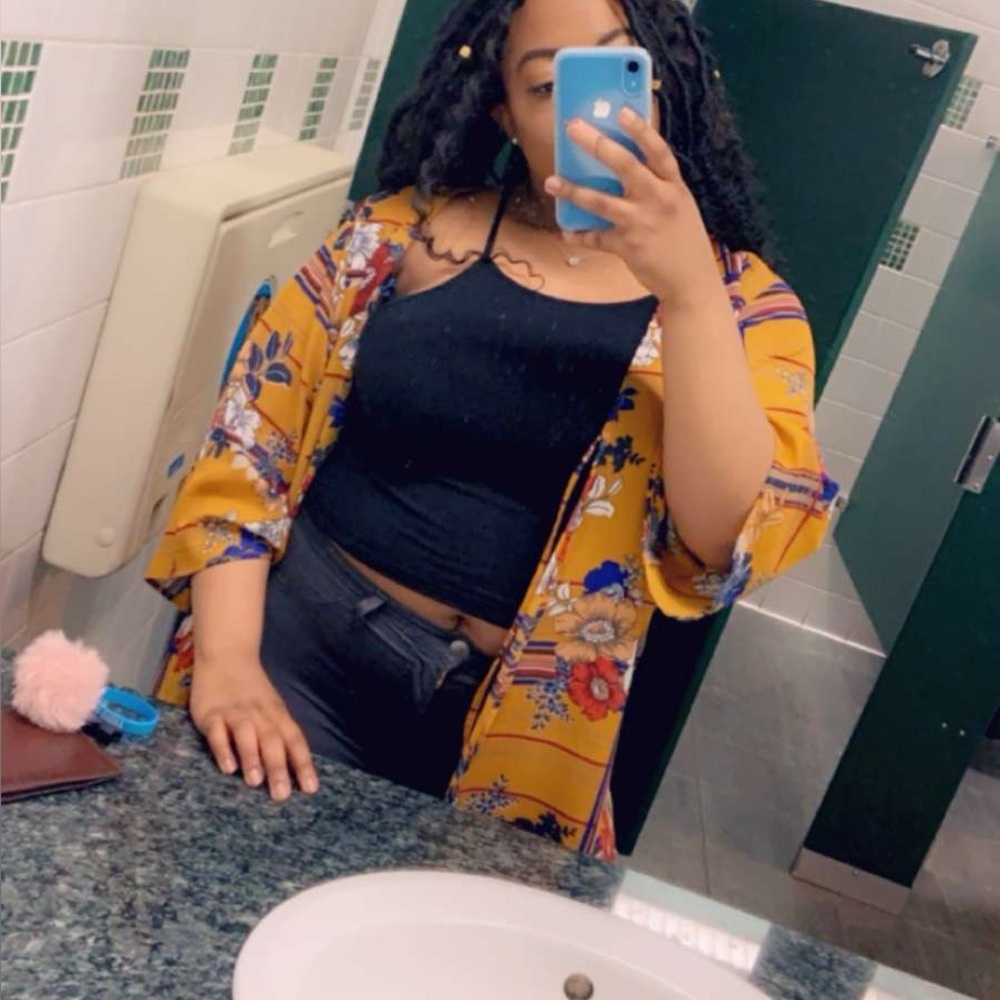 Floral Mustard Kimono